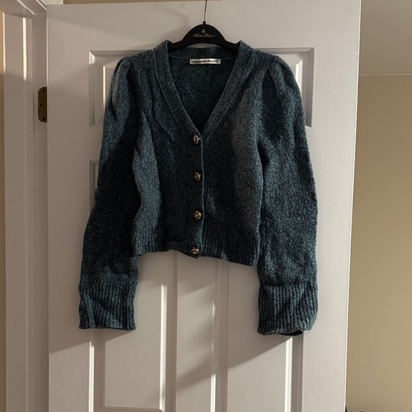 Veronica Beard Sweaters - Veronica Beard Teal Button-Up Cardigan